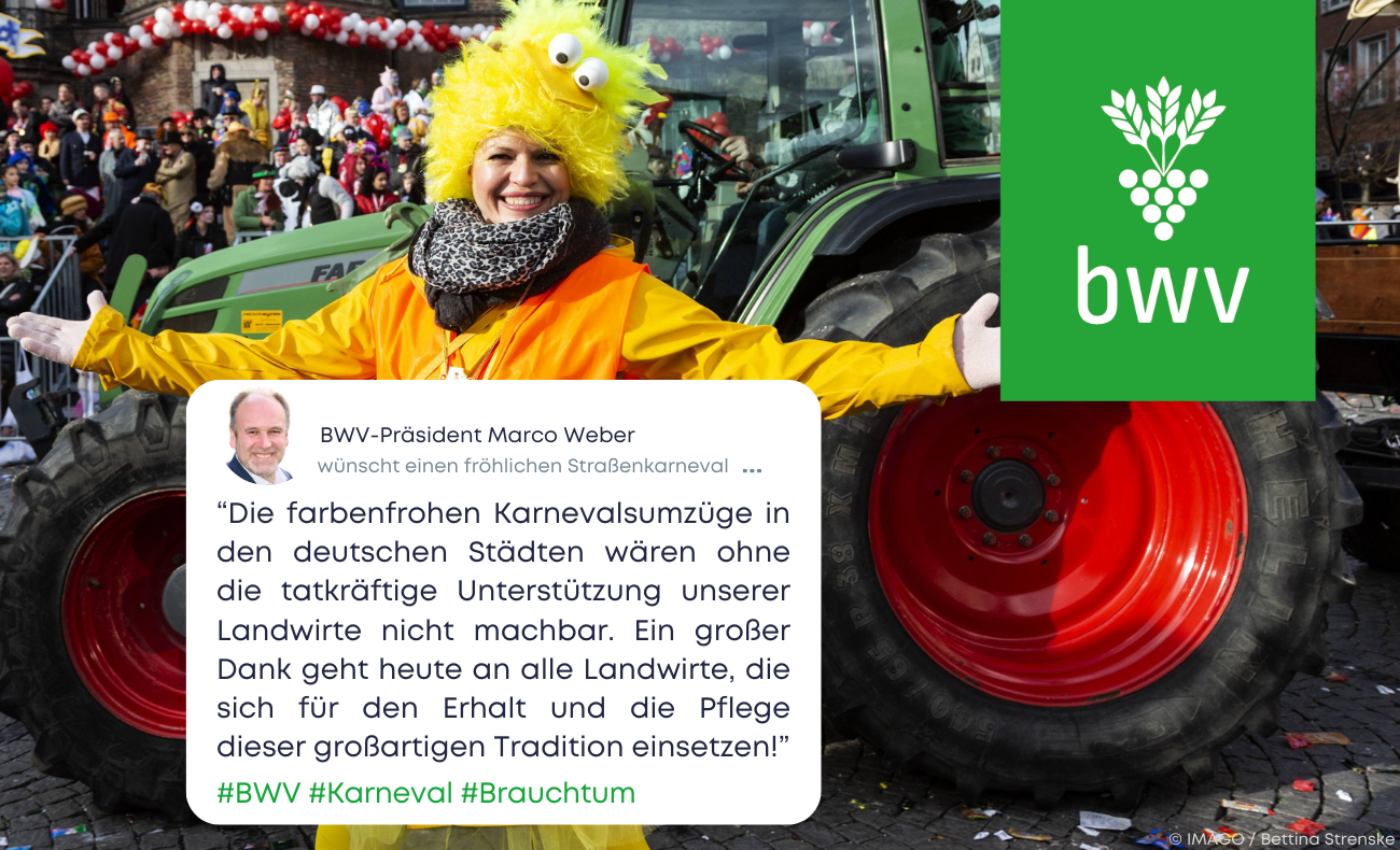 BWV-Präsident Weber wünscht einen fröhlichen Straßenkarneval